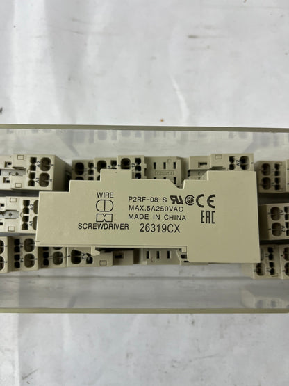 Omron P2RF-08-S Relay Socket 8‑Pin Screwless Clamp DIN Rail – Lot of 10 units