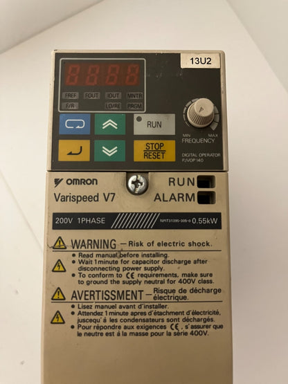Omron Varispeed V7 3G3MV-AB004 Inverter 200V 1-Phase 0.55kW - Used, Tested