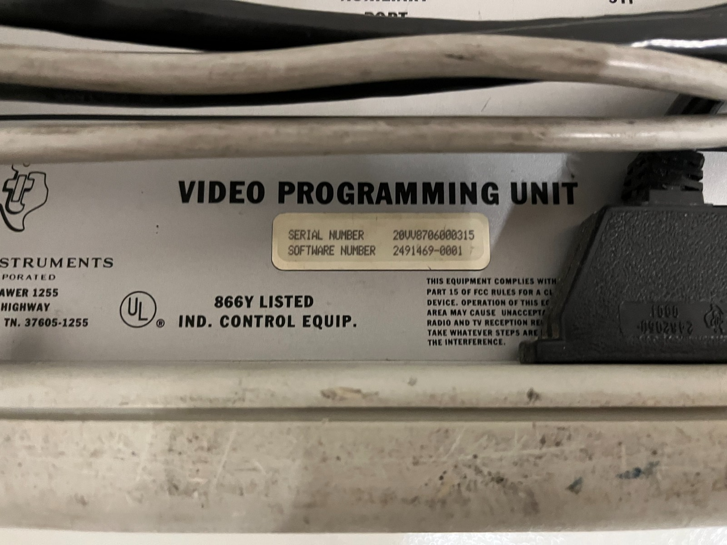 Texas Instruments VPU200 Video Programming Unit PLC Model 200 Untested Condition