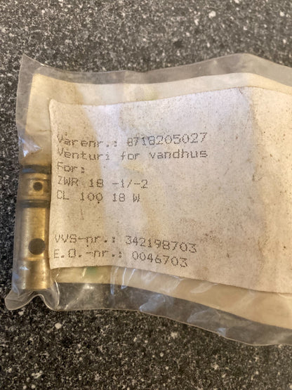 Junkers Bosch Boiler Venturi Valve PN: 8718205027 - NOS Original ZR/ZSR/ZWR