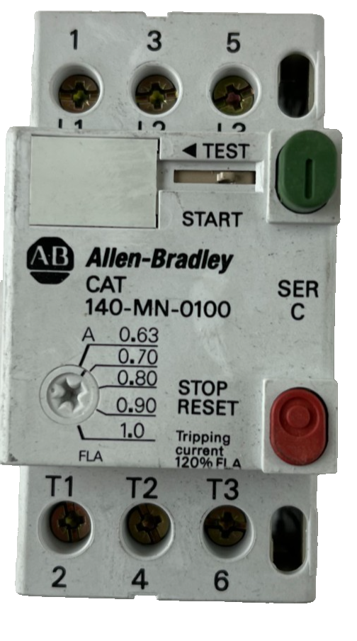 Allen‑Bradley 140-MN-0100 Manual Motor Starter 0.63–1.0A 3‑Pole Used Spare Part