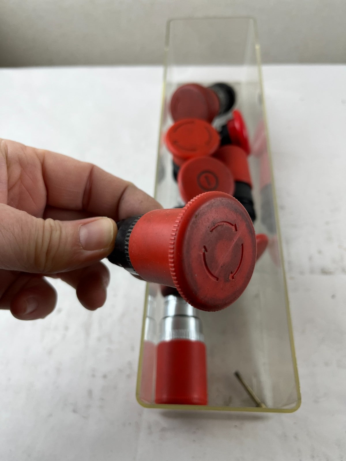 Industrial Emergency Stop Push Button Switches 22 Mm Red Mushroom Lot, Used