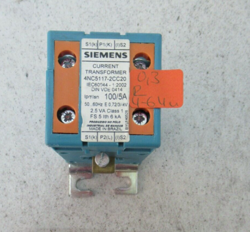 Siemens 4NC5117-2CC20 Current Transformer CT 100/5A Class 1 2.5VA Used Spare