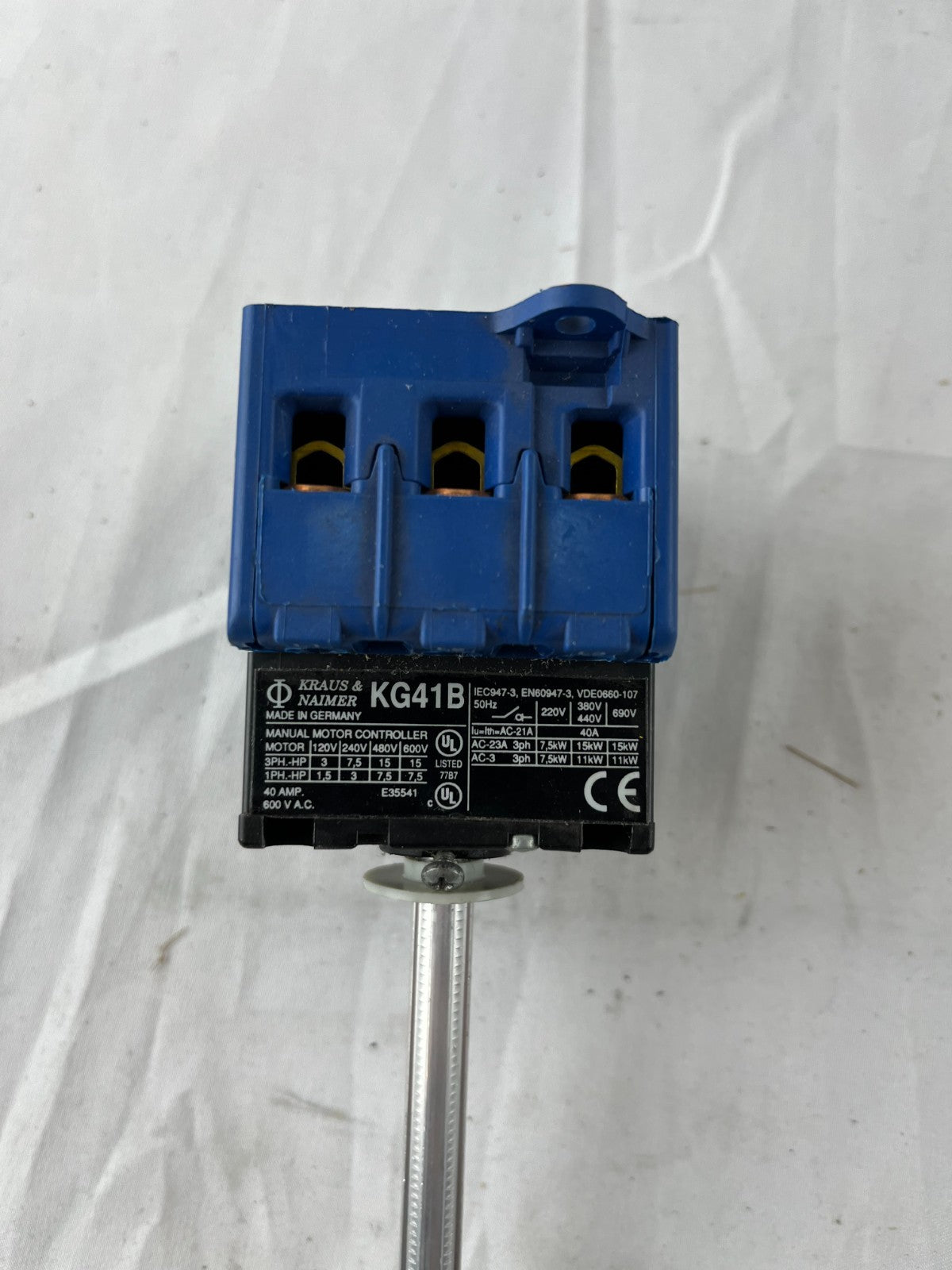 Kraus Naimer KG41B Manual Motor Controller 40A 600V 3-Pole New Unused Germany