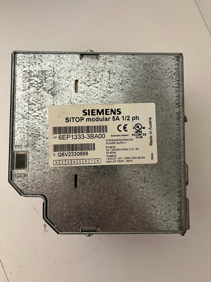 Siemens SITOP Modular 5A 1/2ph 24VDC Power Supply 6EP1333-3BA00