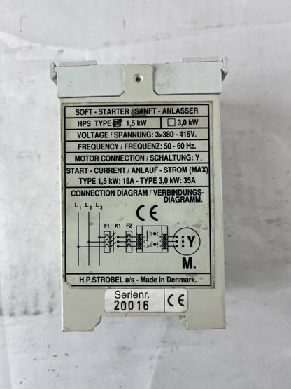 H.P. Strobel Soft Starter 1.5kW 3x380–415V 3‑Phase Motor Starter Used Denmark