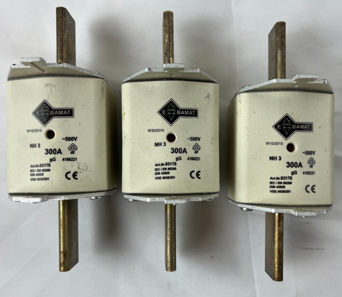 Damat NH3 300A 500V GG Fuses Lot Of 3x Used Spare Units Bundle