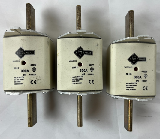Damat NH3 300A 500V GG Fuses Lot Of 3x Used Spare Units Bundle