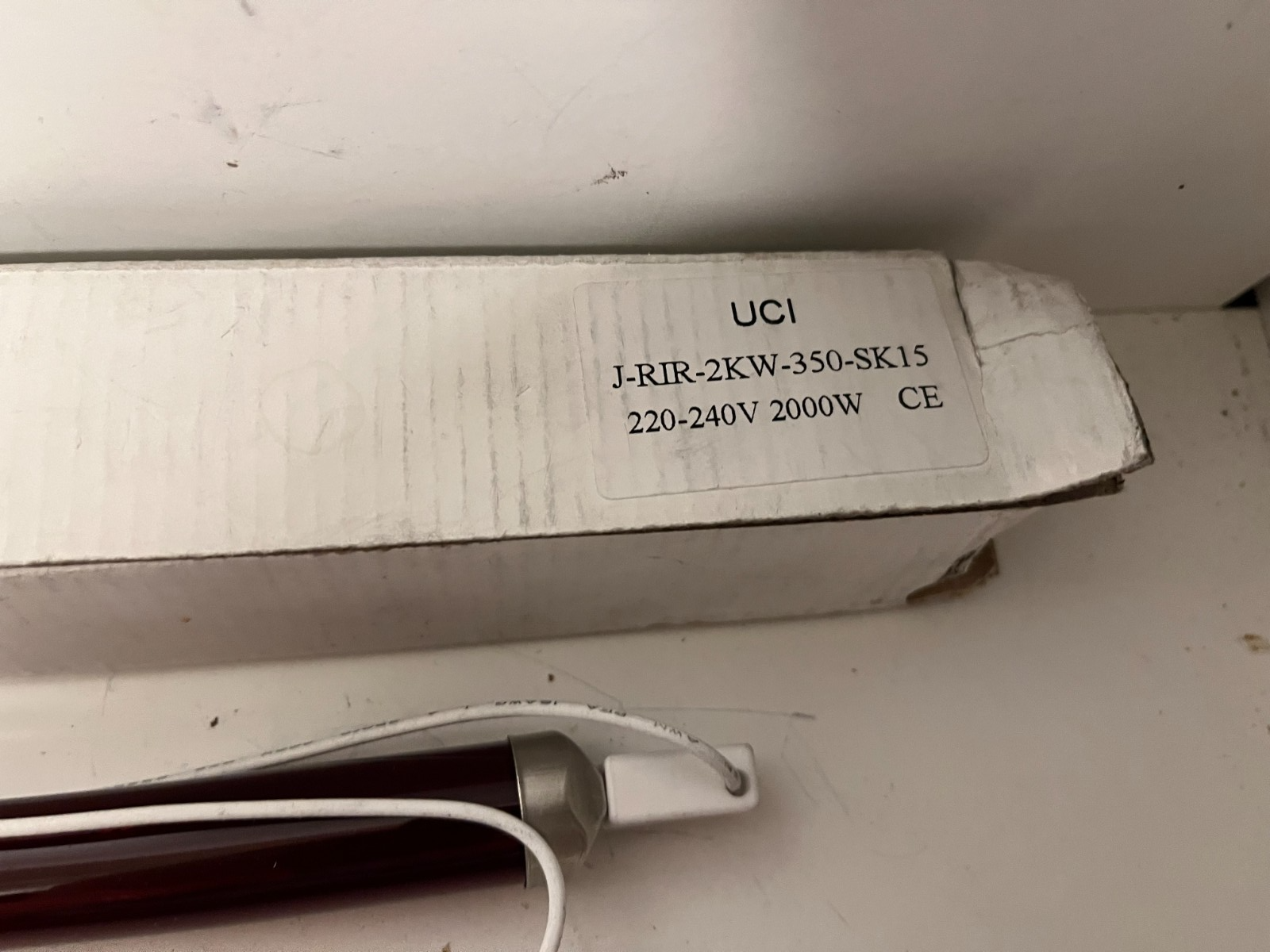 New Infrared Heating Lamp JRIR-2KW-350-SK15 220-240V 2000W – Unused, Boxed