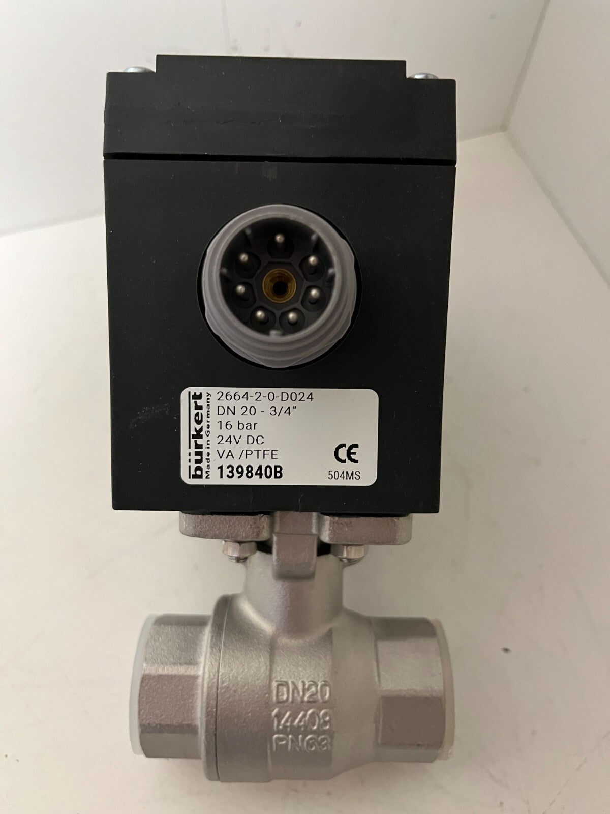 Bürkert 2664-2-0-D024 Electric Ball Valve DN20 3/4" 24V DC 16bar VA/PTFE New