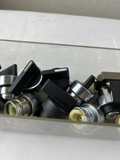 Mixed Lot 22mm Rotary Selector Switch Operators Black Knobs Bundle Spares