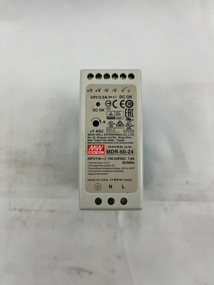 New Mean Well MDR-60-24 DIN Rail Power Supply 24V 2.5A 60W Sealed Box