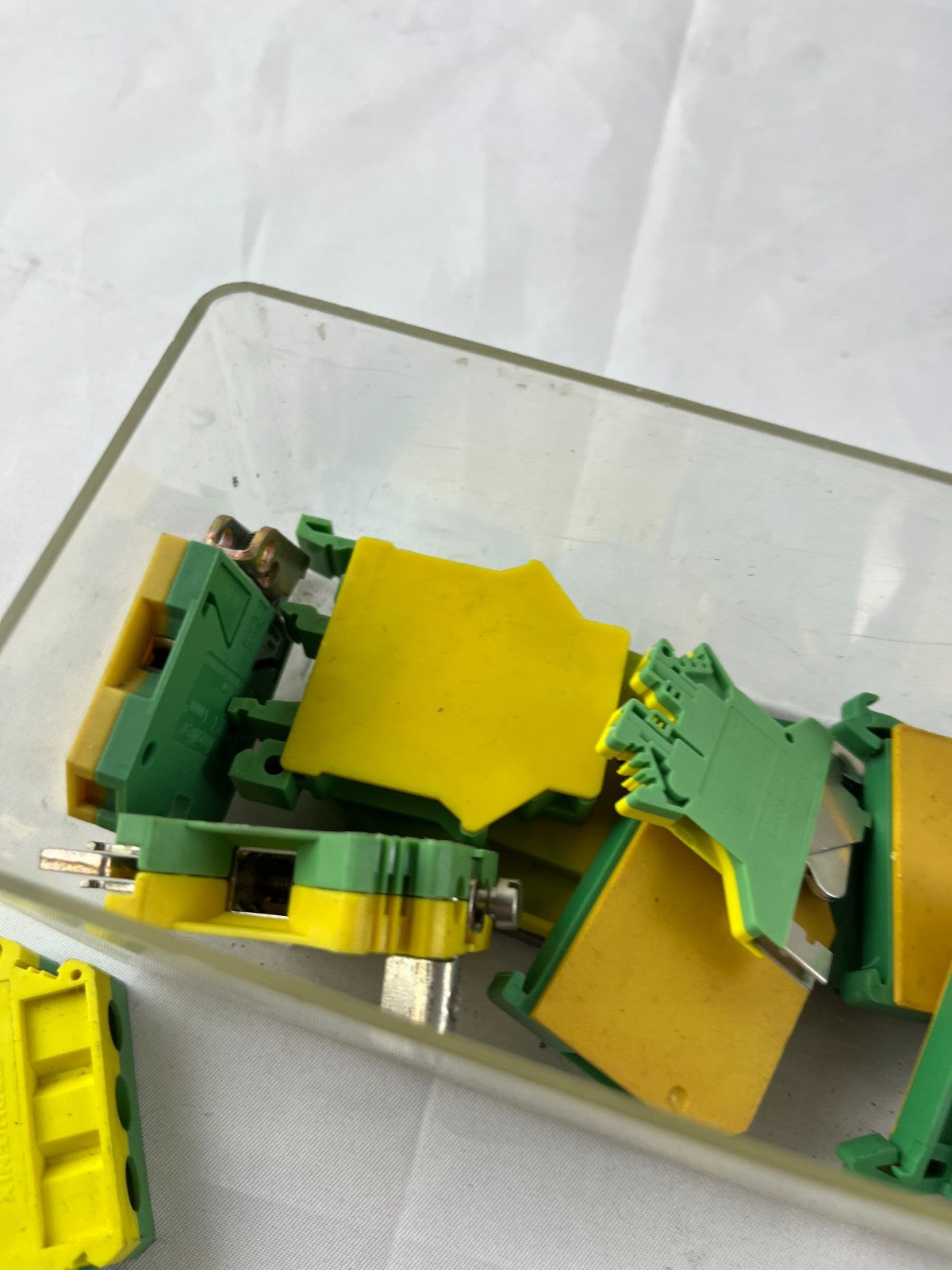 Ground Terminal Block Lot Phoenix Contact USLKG 16N Used Yellow Green PE Earth