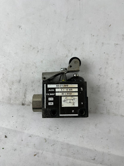 Norgren M/21/25 Pneumatic Roller Lever Valve G1/8 3/2 Bleed Actuated 2.7–10 bar
