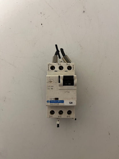 Schneider Telemecanique GV2-RT08 2.5–4A Motor Circuit Breaker, Used Spare Unit