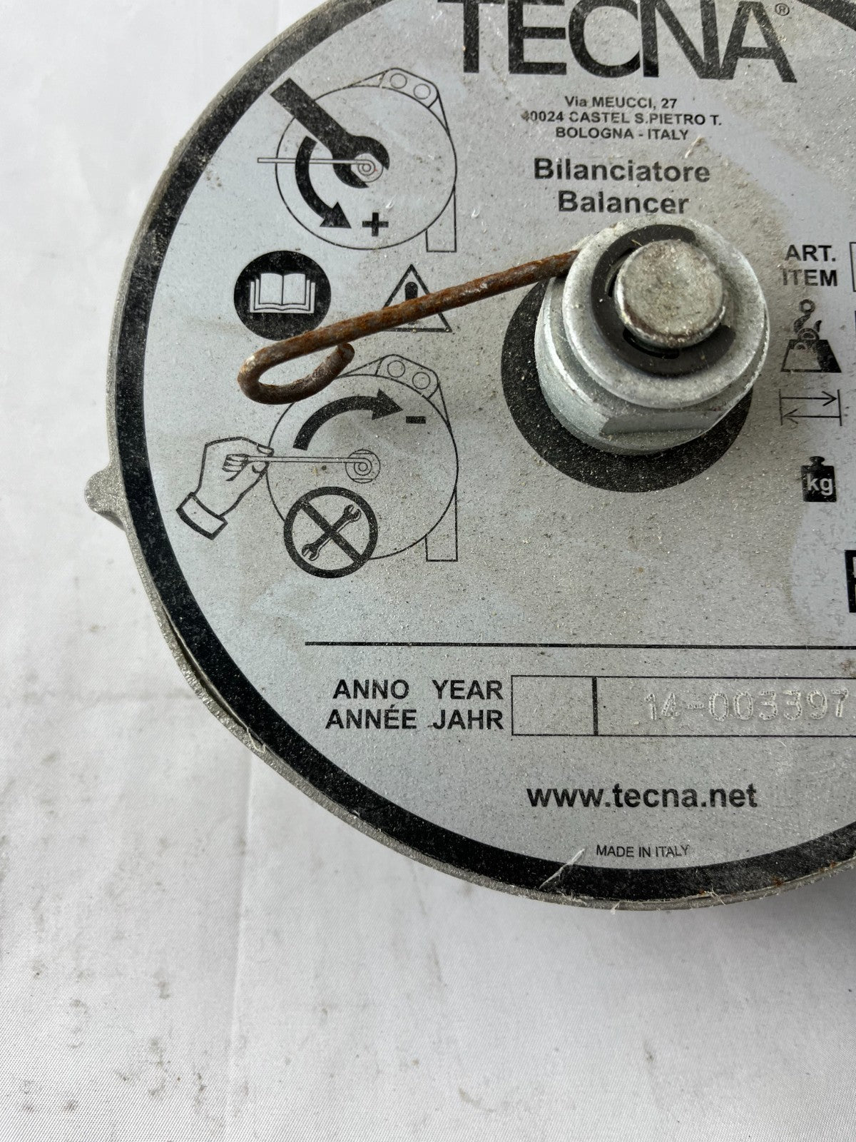 Tecna 9350S Tool Balancer 10–14 kg 4500 mm Spring Retractor Used Spare Unit