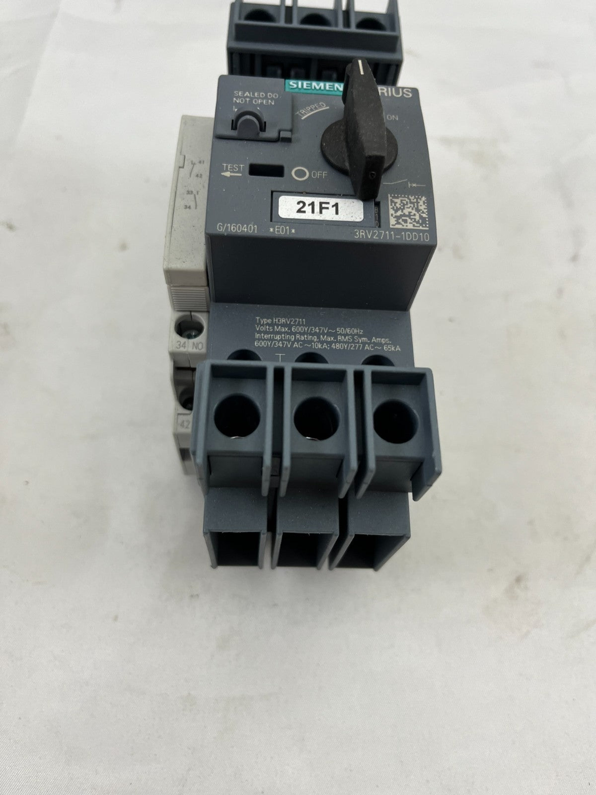 Siemens SIRIUS 3RV2711-1DD10 Motor Protection Circuit Breaker, 3-Pole, 3.2A