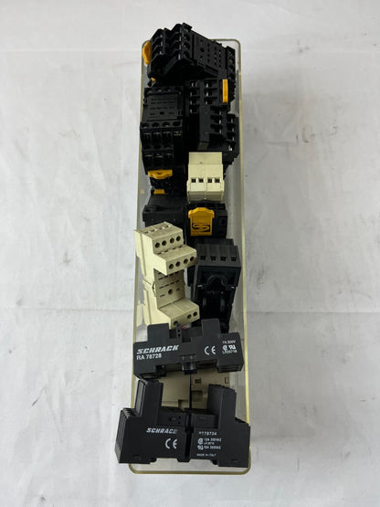 Schrack PT78704 RA78728 Relay Socket Lot DIN Rail Bases Mixed Used Spare Units