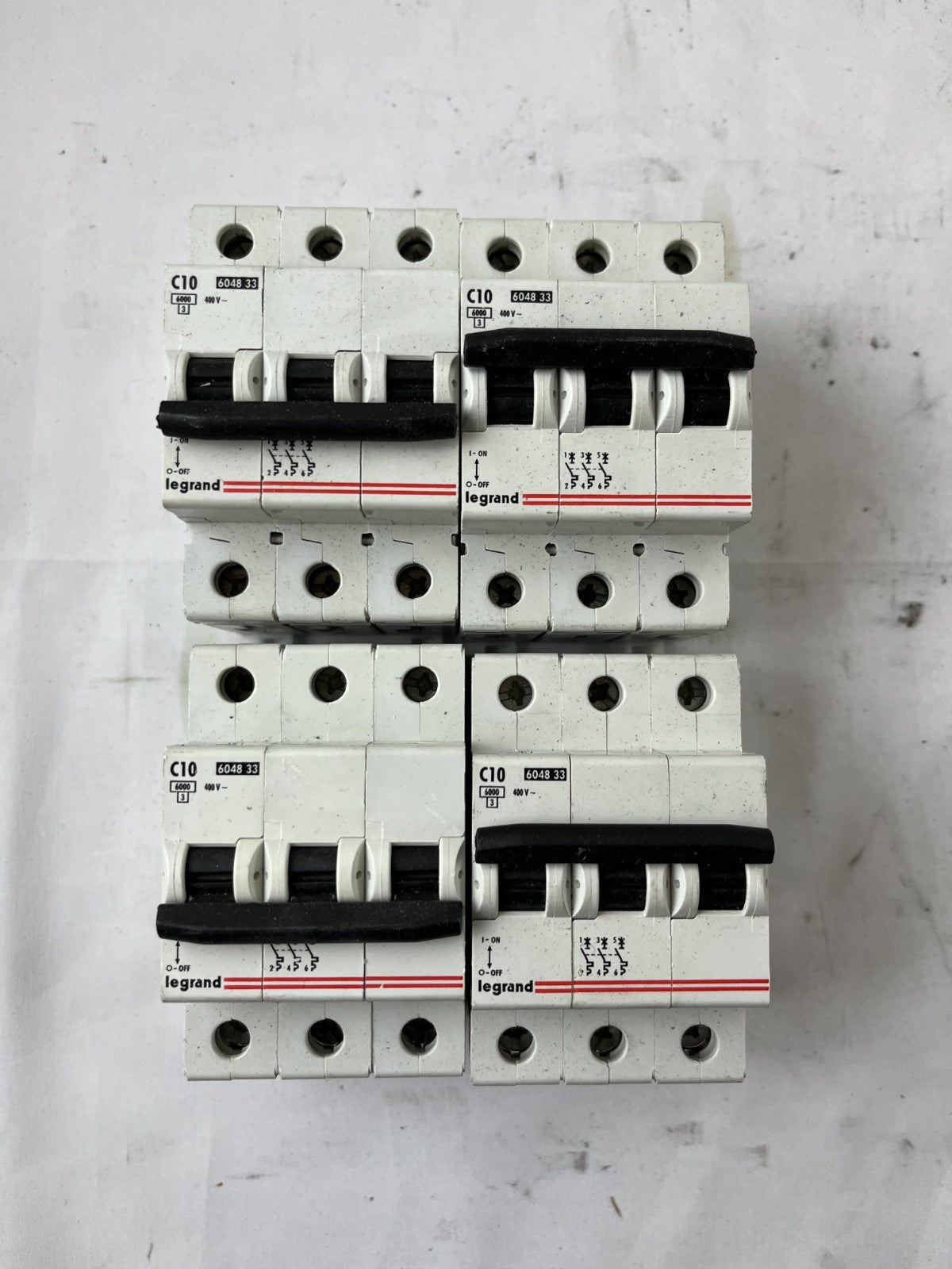 Legrand 6048 33 C10 4-Pole Circuit Breaker 400V 6kA Lot 4pcs Used Spare Units
