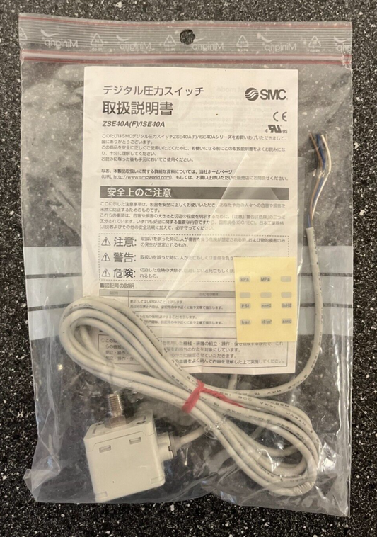 SMC ZSE40A(F)/ISE40A Digital Pressure Switch MPa/PSI Range with Cable & Manual