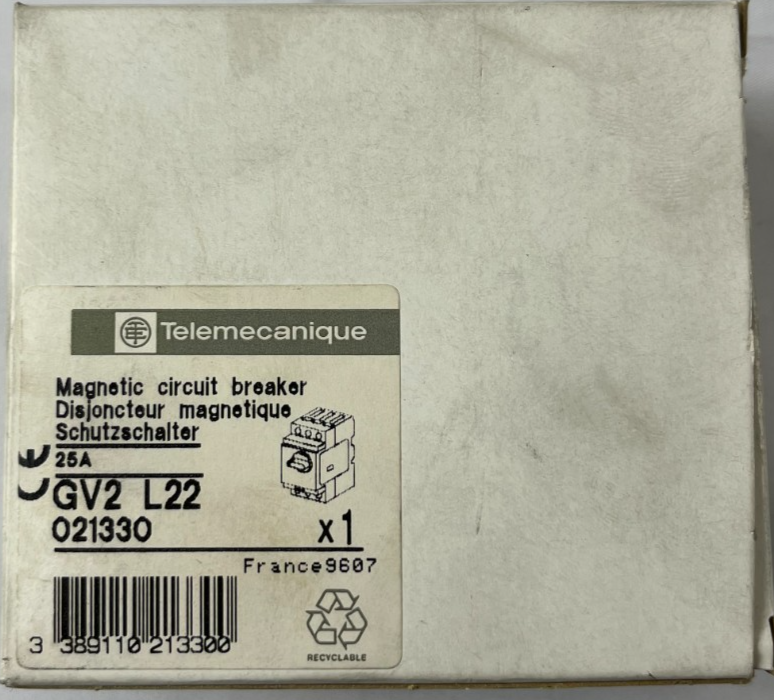 Telemecanique GV2 L22 Motor Circuit Breaker 25A IEC947-2 New Spare Unit Original