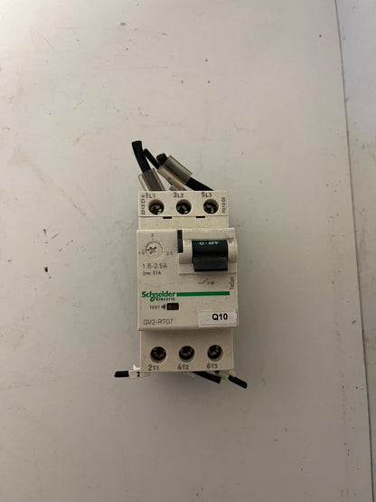 Schneider Electric GV2-RT07 Motor Circuit Breaker 1.6–2.5A TeSys GV2 Used Spare