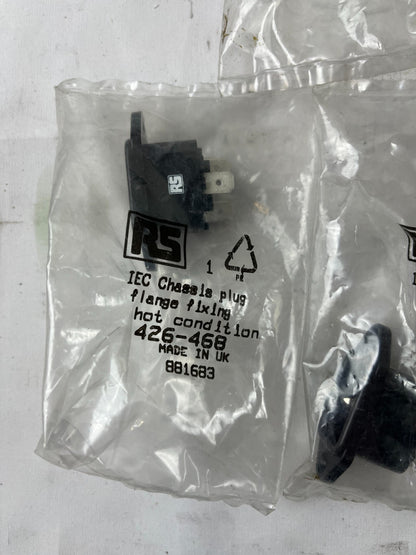 RS 426-468 IEC Chassis Plug Flange Panel Mount New 3pcs 881683 UK Spares