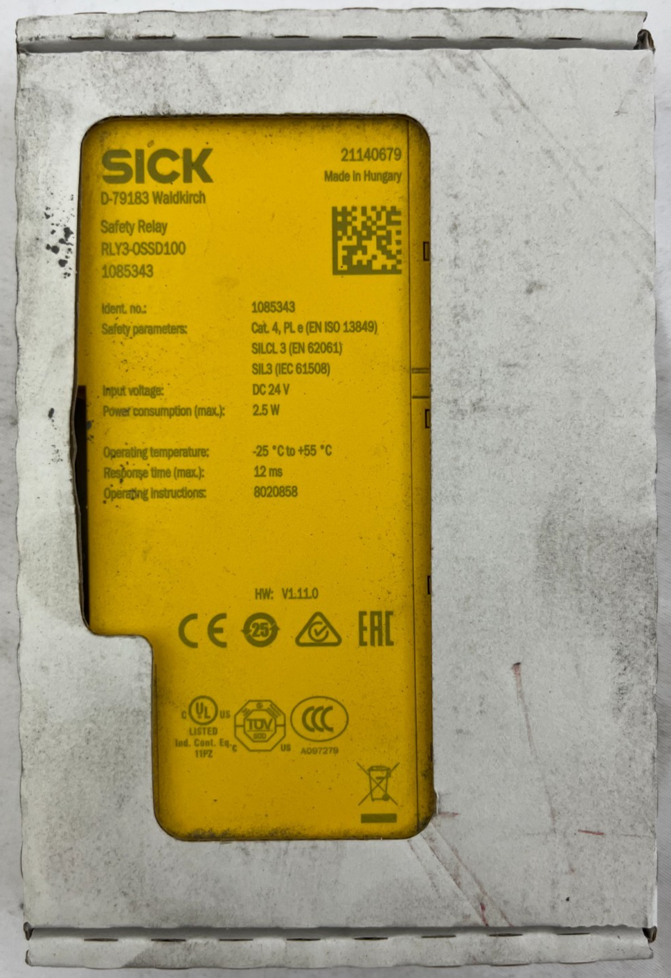 SICK RLY3-OSSD100 Safety Relay 24VDC Cat4 PL e SIL3 Expansion Module New In Box