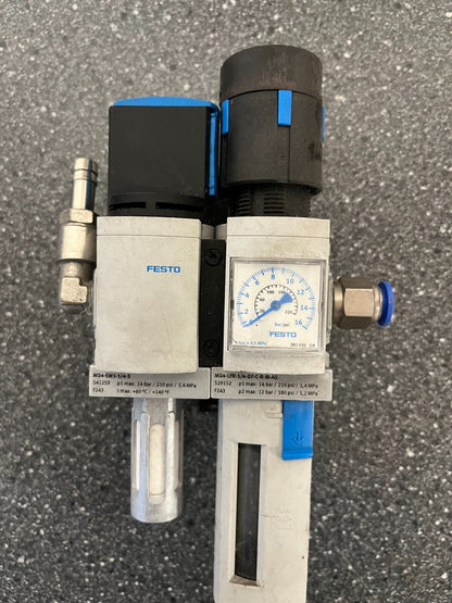 Festo MS4-EM1-1/4-S & MS4-LFR-1/4-D7-C-R-M-AS Pneumatic Air Service Unit