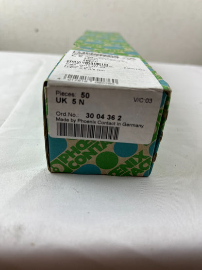 Phoenix Contact UK 5 N 3004362 Terminal Block Lot 50pcs New Germany