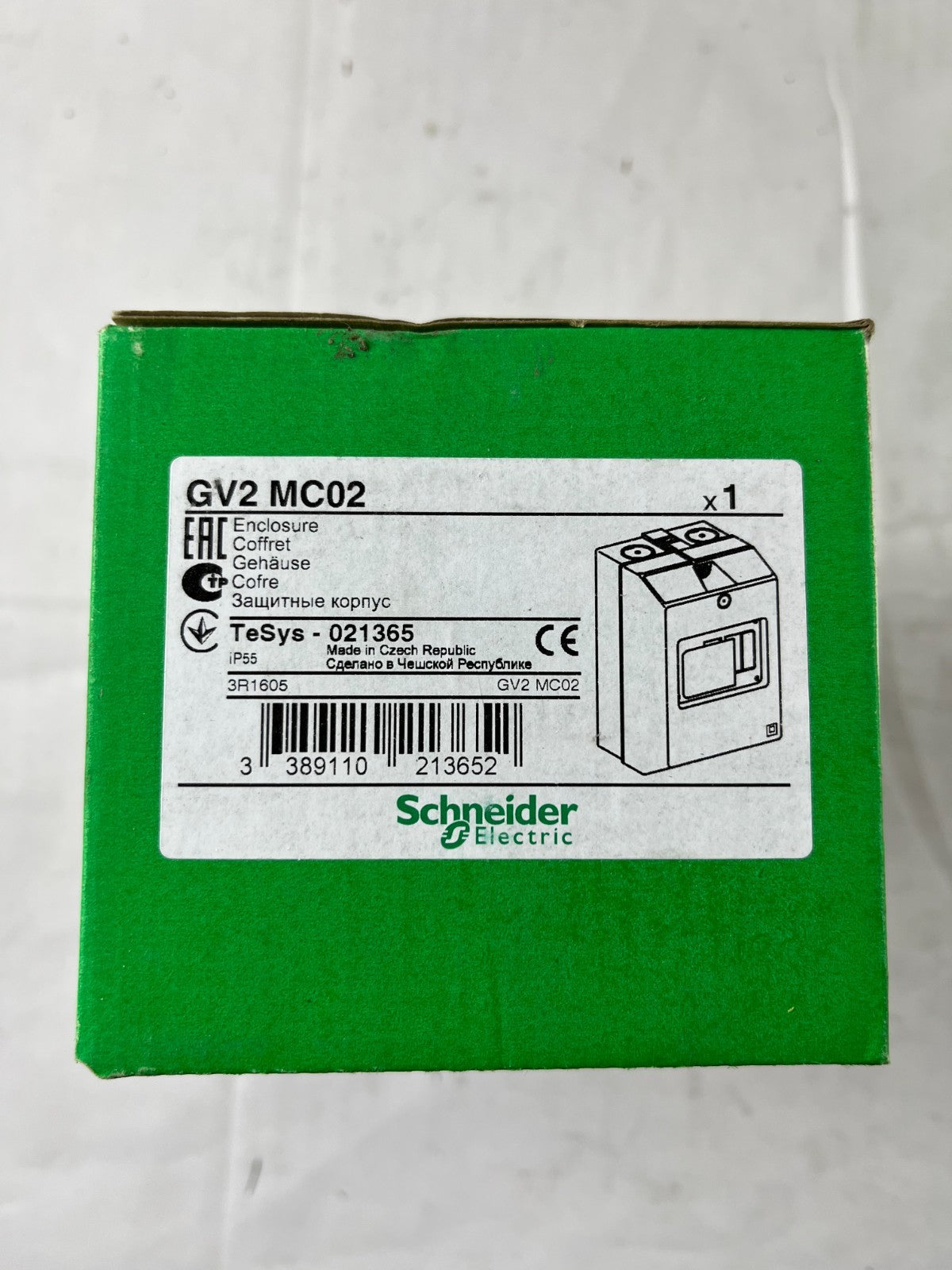 Schneider Electric GV2MC02 TeSys GV2 Enclosure IP55 New in Box Spare Part
