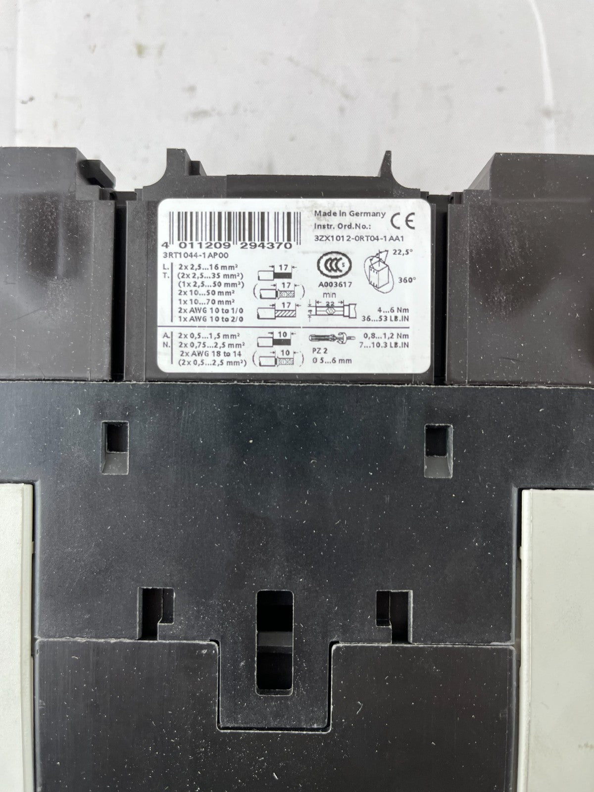 Siemens 3RT1044-1AP00 Contactor + 3RU1146-4MB0 Overload Relay 65A 30kW 230V Coil