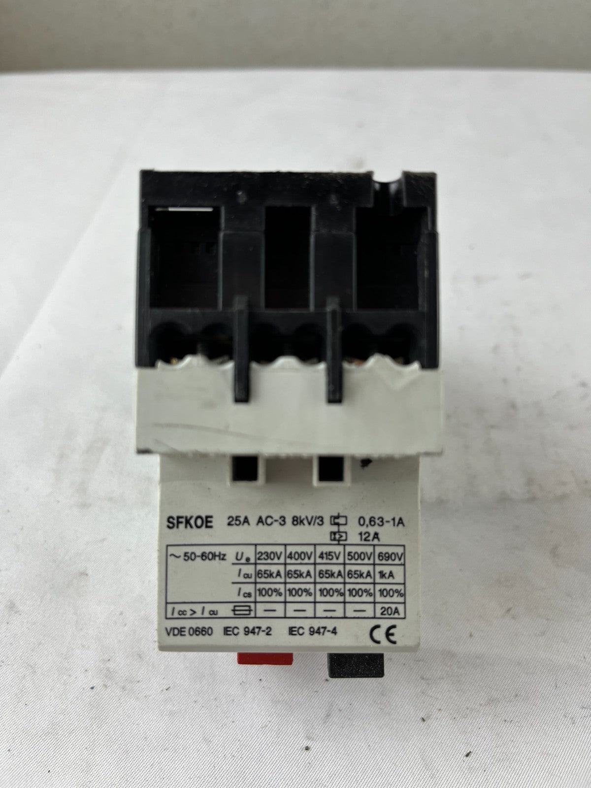 GE SFKOE Motor Protection Circuit Breaker 0.63–1A 25A AC‑3 3‑Pole Used Spare