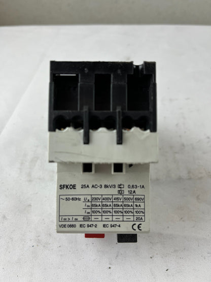 GE SFKOE Motor Protection Circuit Breaker 0.63–1A 25A AC‑3 3‑Pole Used Spare