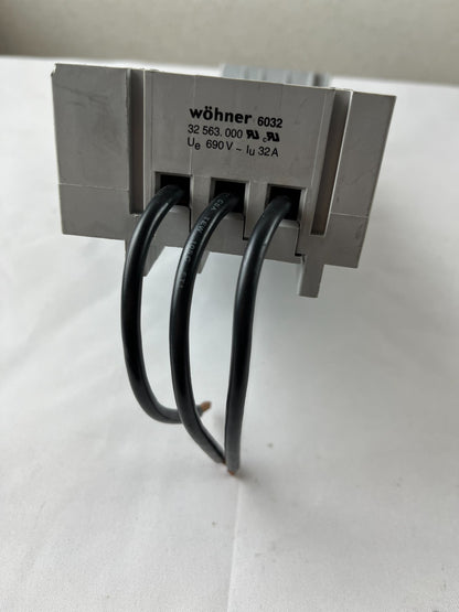 Wöhner 32 563.000 6032 Busbar Adapter Fuse Block 32A 690V 3‑Pole New Spare