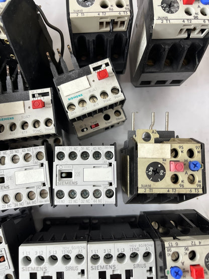 Siemens 3UA Series Thermal Overload Relay Mixed Lot Approx 30pcs Used Spares