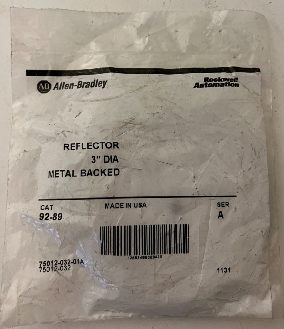 Allen‑Bradley 92‑89 Reflector 3" Dia Metal Backed New Sealed USA Spare Unit