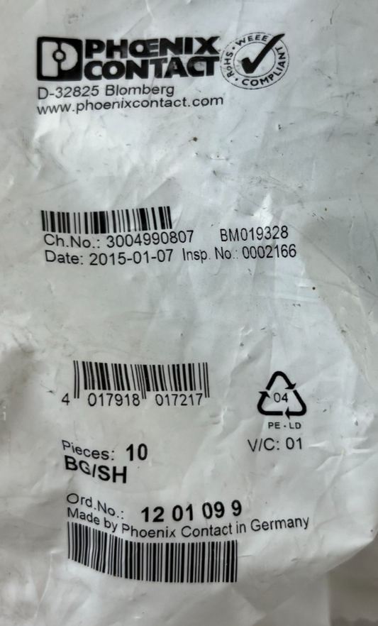 Phoenix Contact BG/SH 1201099 Angled DIN Rail Brackets M6 Pack of 10 New Units