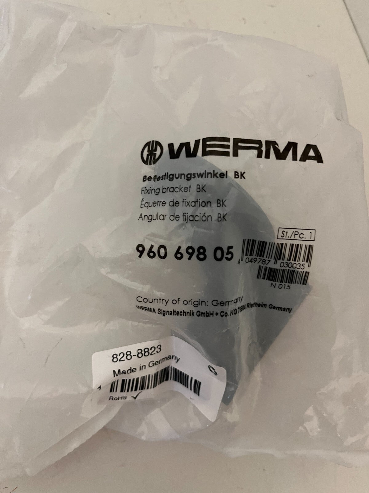 WERMA 960.698.05 Fixing Bracket/Angle - New Sealed Never Used - Spare Parts