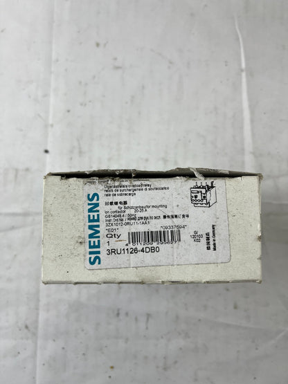 Siemens 3RU1126‑4DB0 SIRIUS Thermal Overload Relay 20–25A Class 10 for S0 New
