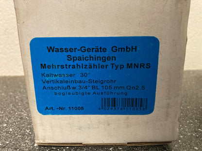 Wasser-Geräte GmbH Cold Water Meter MNRS Mehrstrahlzähler Vertical Qn2.5 DN25