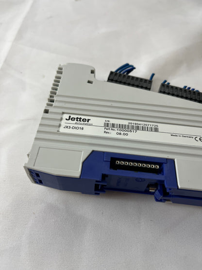 Jetter JX3-DIO16 Digital I/O Module 10000517 8 In 8 Out 24VDC PLC Used Spare