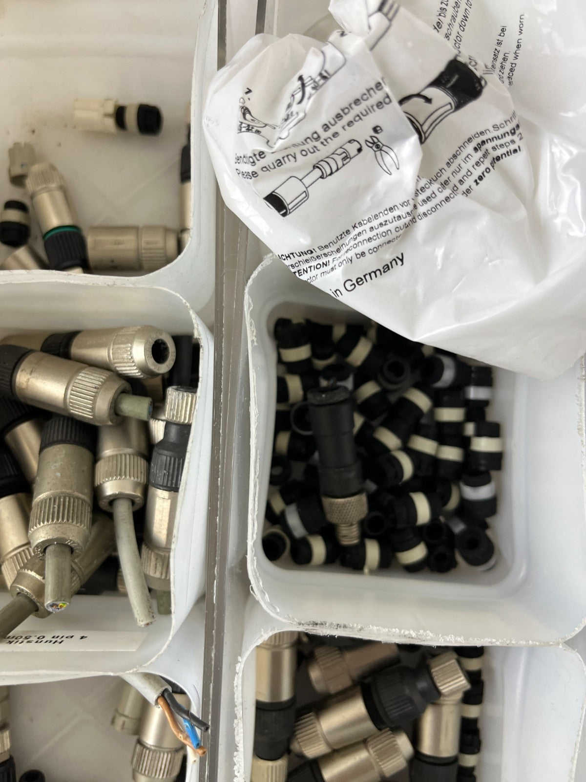 Industrial Connector Lot M12 M8 Sensor Plugs Cables Pneumatic Fittings Mix Spare