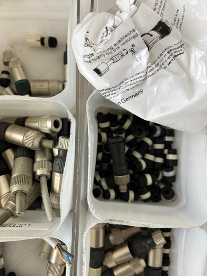 Industrial Connector Lot M12 M8 Sensor Plugs Cables Pneumatic Fittings Mix Spare