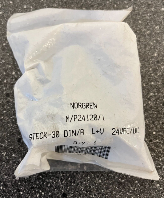 Norgren M/P24120/1 STECK-30 DIN/A L+V Connector 24V AC/DC