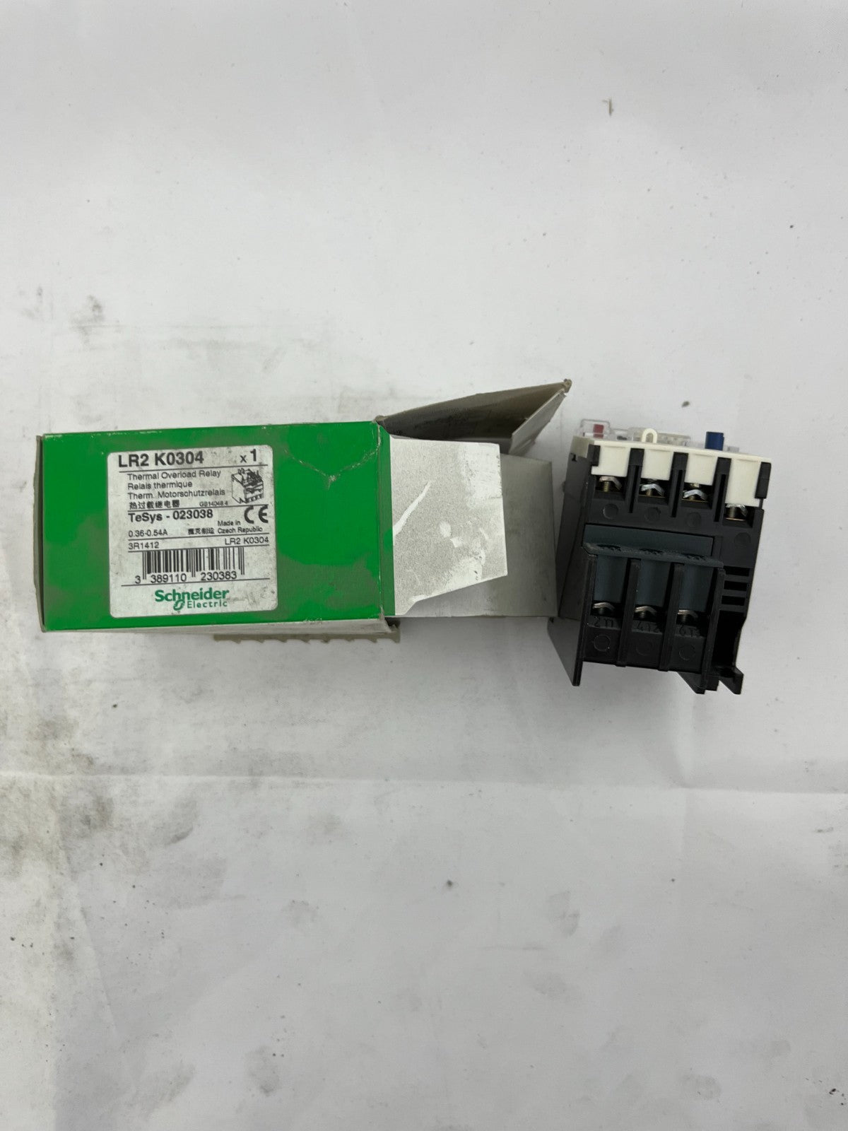 Schneider Electric LR2K0304 TeSys Thermal Overload Relay 0.36-0.54A, New in Box