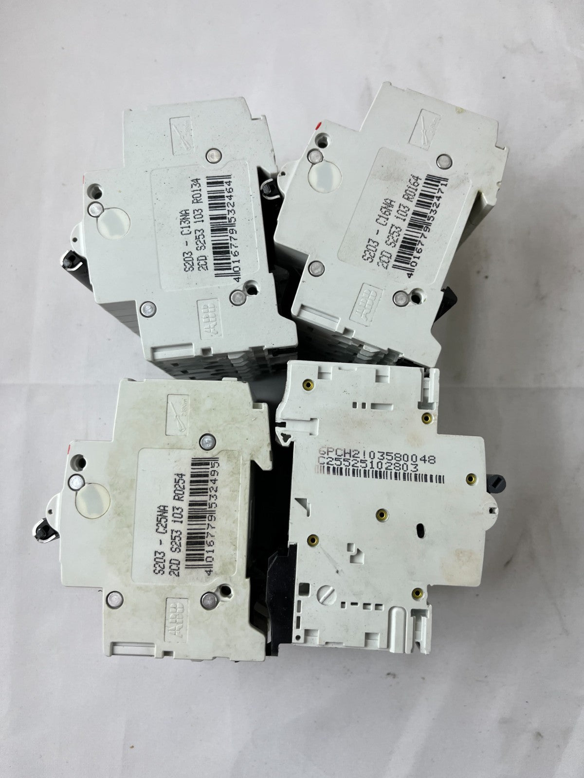 ABB S203-NA C13 C16 C25 + AEG C25 4-Pole Circuit Breaker Lot 4pcs Used Spares