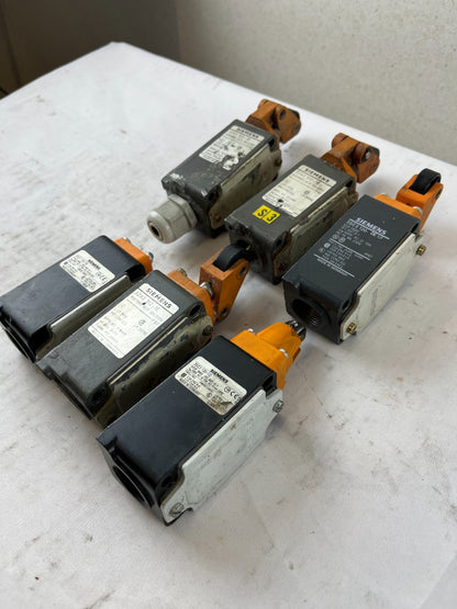 Siemens Limit Switch Lot 6pcs 3ZA2 312-1E 3SE3 120 Roller Lever IP67 Used Spares