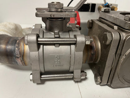 END-Armaturen ZD311567 DN50 Ball Valve Pneumatic Actuator Airtec Solenoid Used