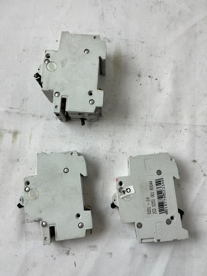 ABB S261-NA B6 S271 K16A S201 C4 Circuit Breaker Lot 3pcs 230/400V Used Spares